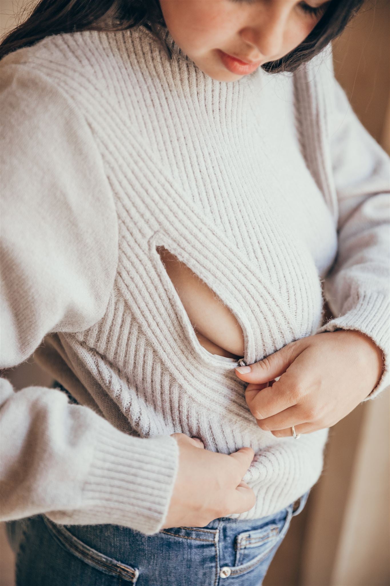 Gray ALMA nursing sweater