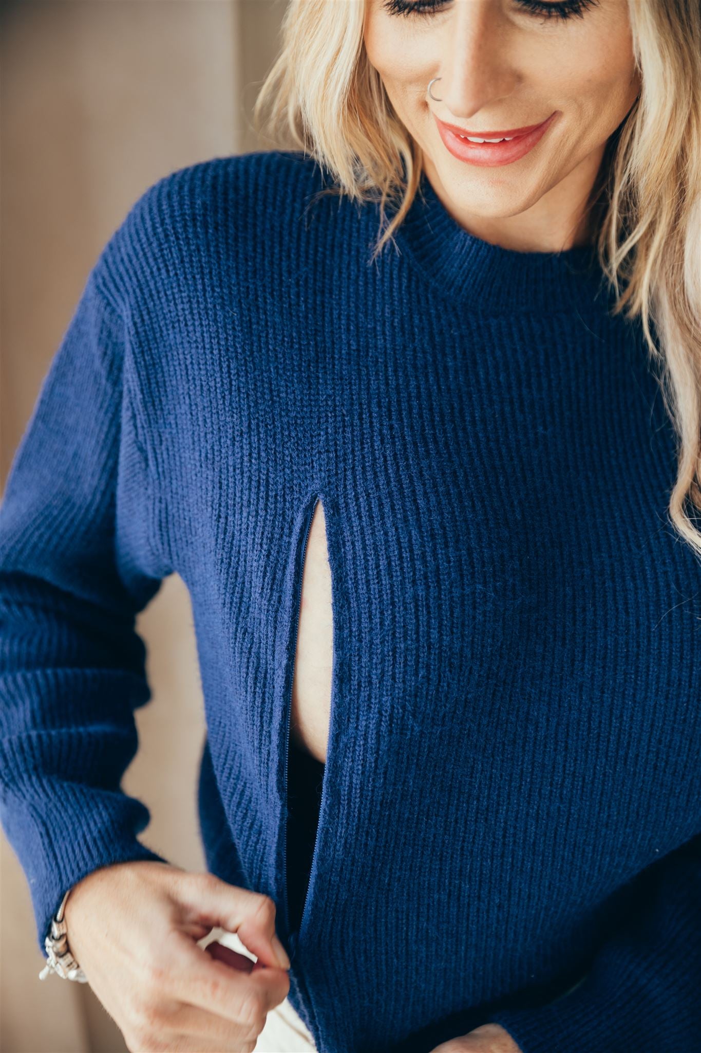 ASSIA navy nursing sweater