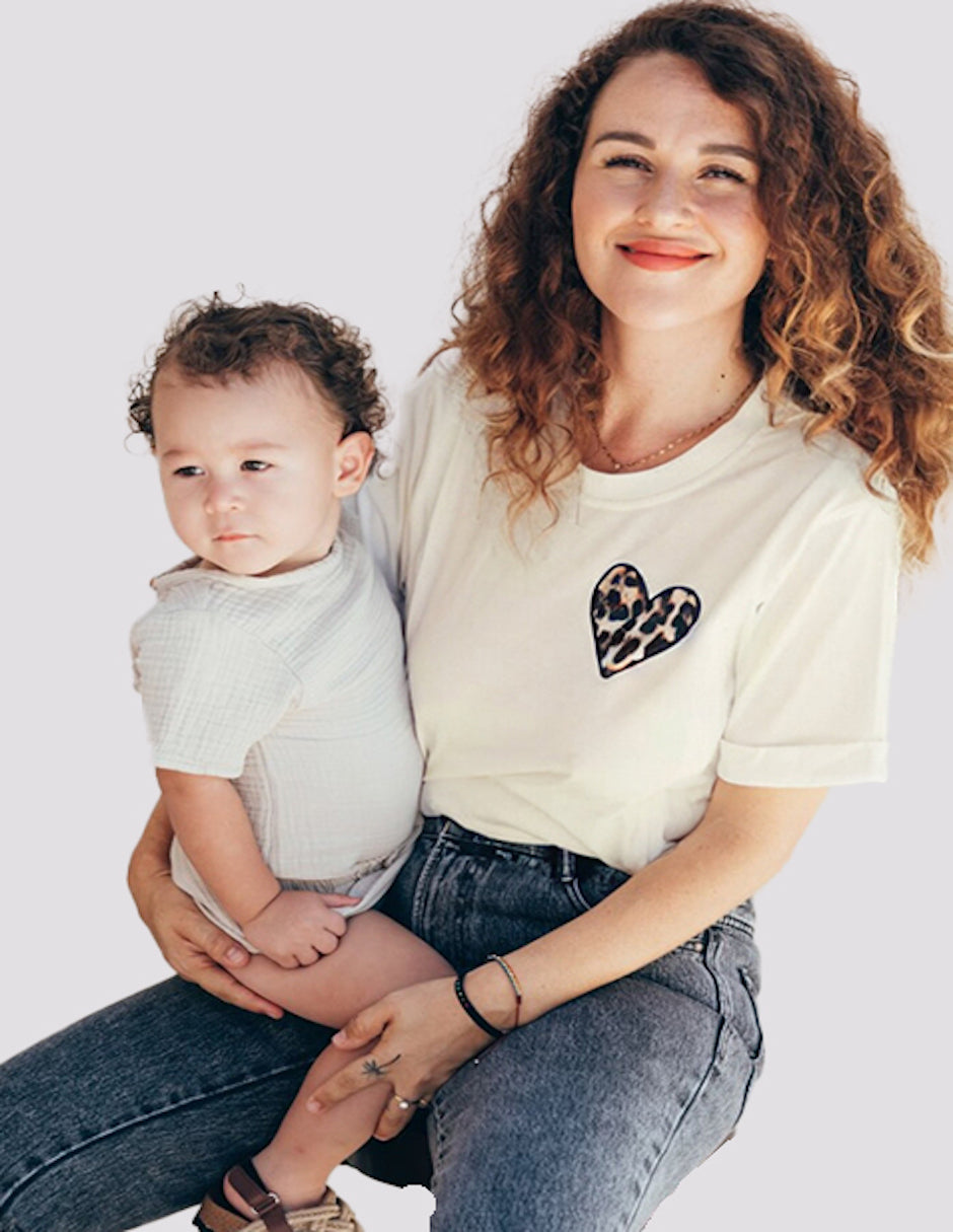 Breastfeeding t-shirt COEUR LEOPARD 