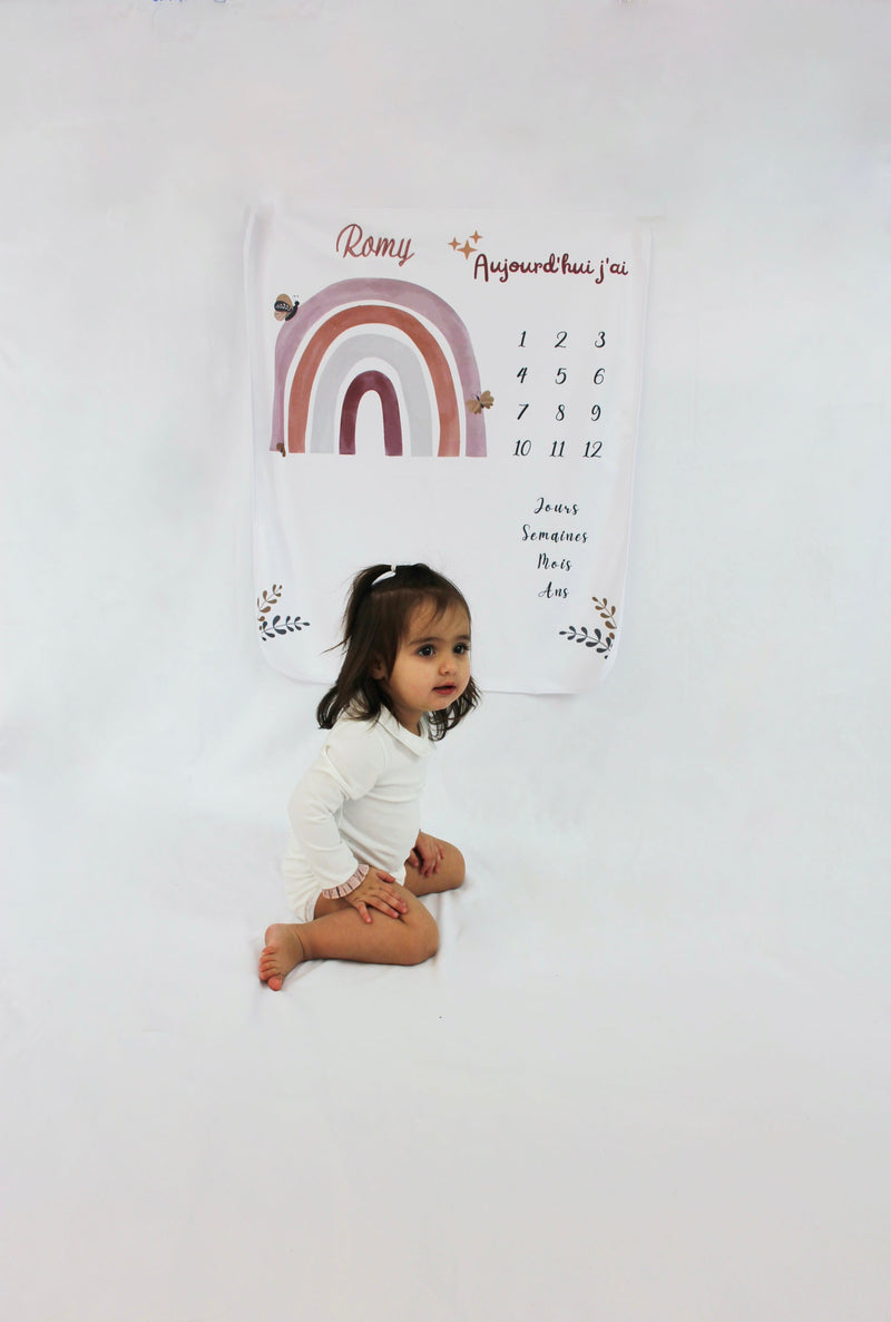 Couverture Bébé Milestone, couverture ronde du mois photo pour garçons ou  filles